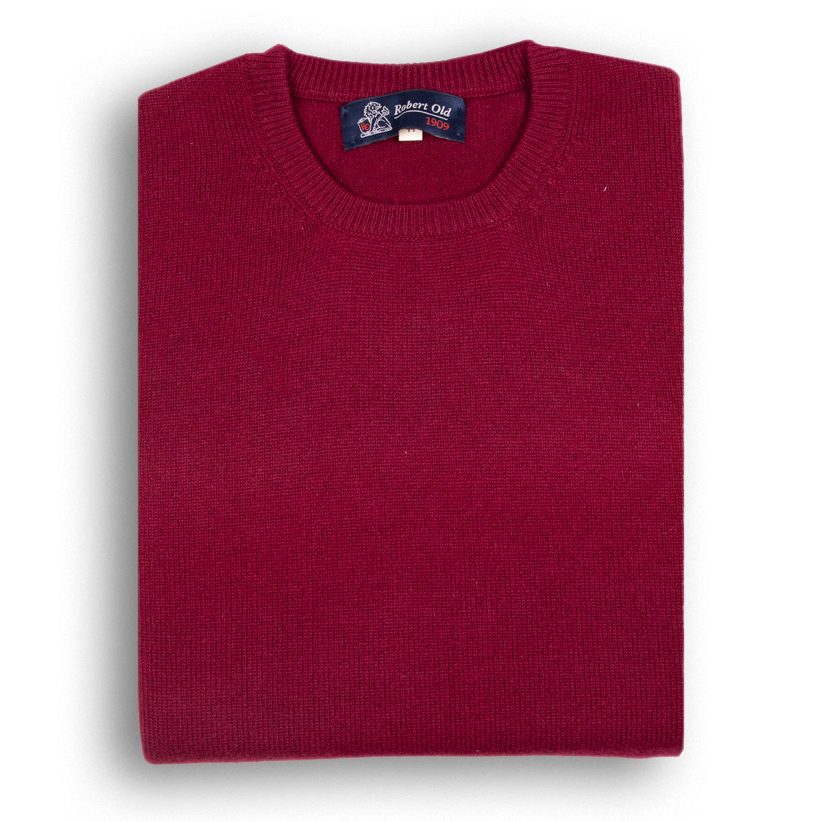 Claret Red Tiree 4ply Crew Neck Cashmere Sweater  Robert Old UK 36"  
