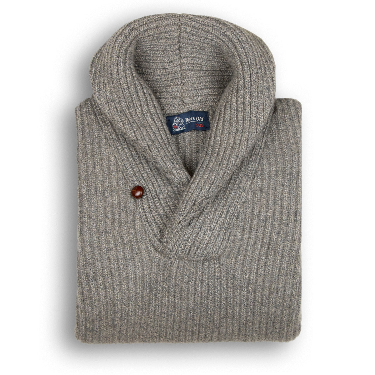 Stoneage Derby Torridon 8Ply Cashmere Shawl Collar Pullover  Robert Old Stoneage - Derby UK 48" 