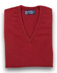 Russet Red Blenheim Cashmere Sleeveless V-Neck Sweater  Robert Old Russet UK 36" 