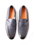 Navy Blue Penny Loafer Loafer Santoni   