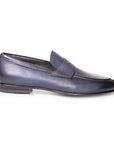 Navy Blue Penny Loafer Loafer Santoni   