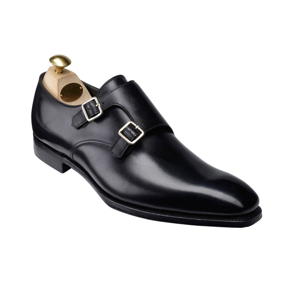 Seymour III Calf Leather Double Buckle Monk Shoes  Crockett & Jones Black UK 6 