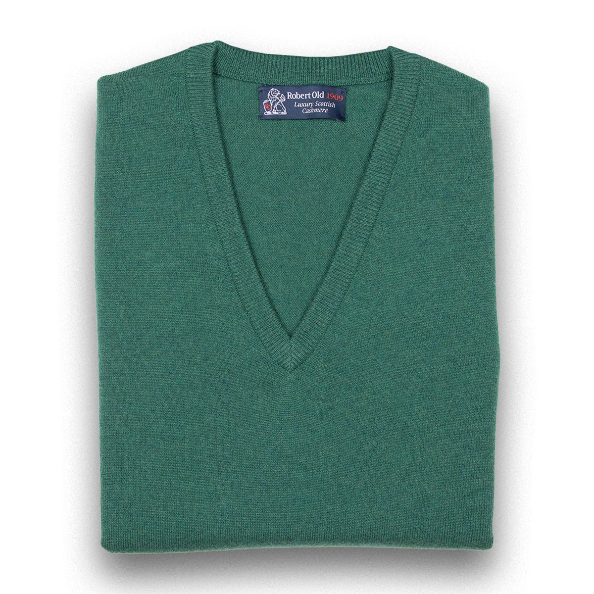 Spruce Green Blenheim Cashmere Sleeveless V-Neck Sweater  Robert Old Spruce UK 36" 