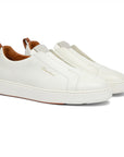 White Tumbled Leather Slip-on Sneaker