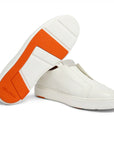 White Tumbled Leather Slip-on Sneaker