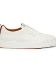 White Tumbled Leather Slip-on Sneaker