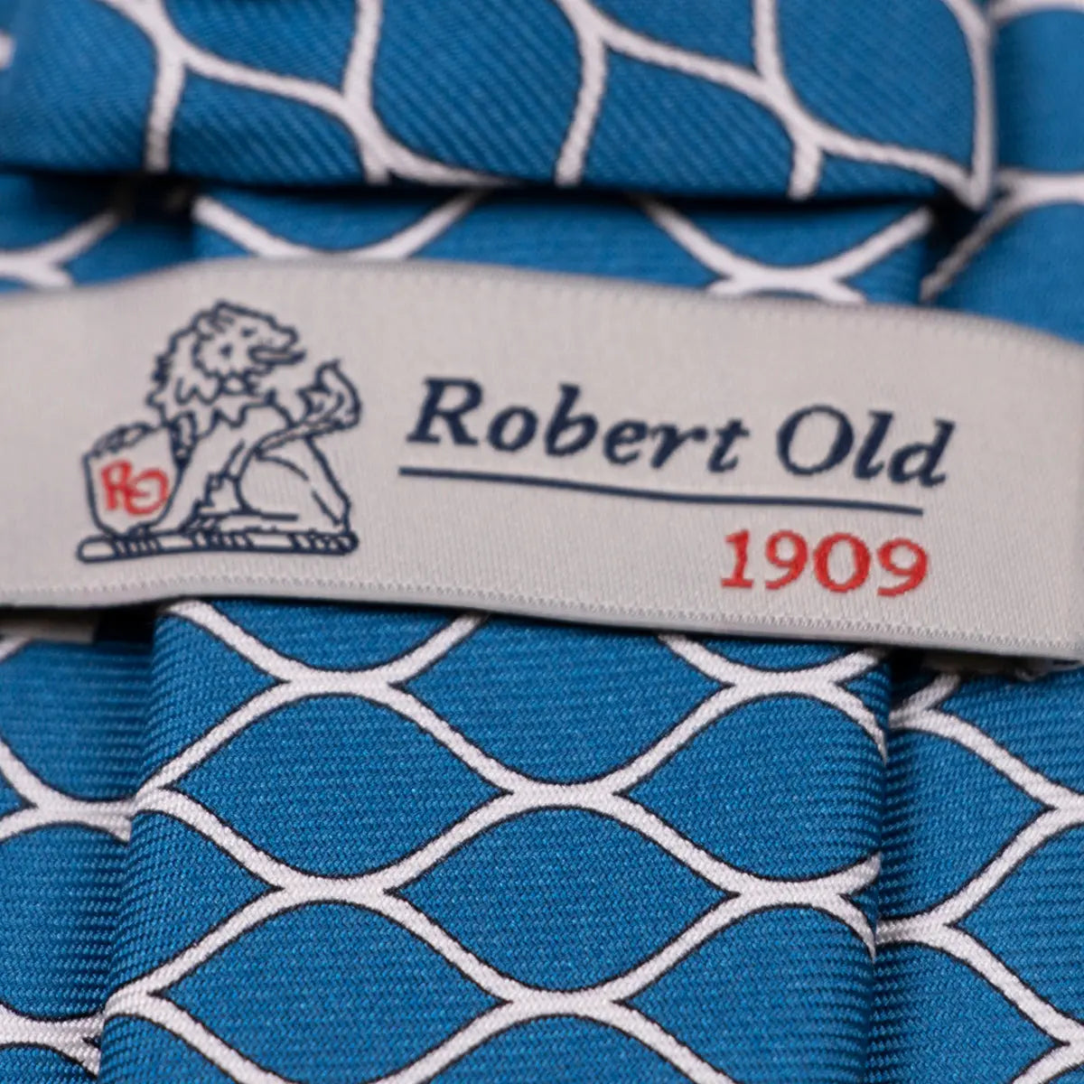 Teal 100% Silk Jacquard Tie  Robert Old   