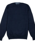 Navy Cashmere & Cotton Crewneck  Robert Old   