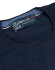 Navy Cashmere & Cotton Crewneck  Robert Old   