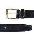 Navy 'Allen' Bridle Hide Leather Belt  Robert Old   