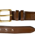 Brown 'Crane' Bridle Hide Leather Belt BELTS/BRACES Robert Old