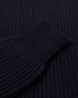 Dark Navy Torridon 8Ply Cashmere Shawl Collar Pullover  Robert Old   