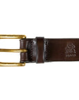 Dark Brown ‘Stour’ Bridle Hide Leather Belt BELTS/BRACES Robert Old