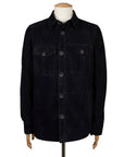 Navy-Blue Nubuck Suede Shirt Jacket  Robert Old   