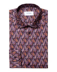 Purple Paisley Print Signature Twill Shirt  Eton   