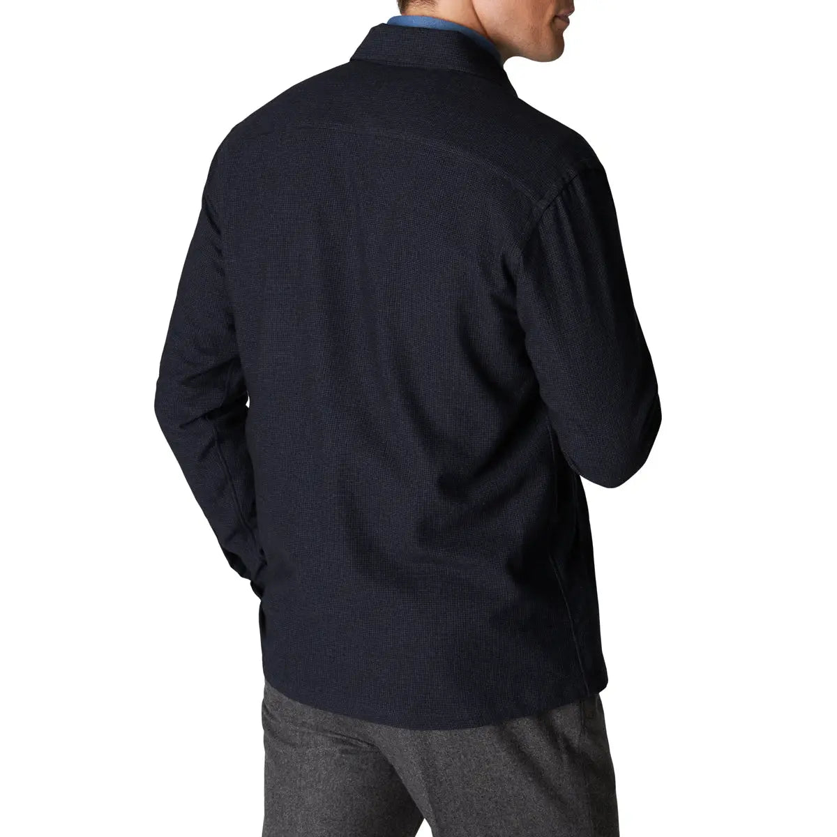 Navy Houndstooth Wool & Cashmere Blend Flannel Overshirt  Eton   