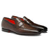 Brown Polished Leather Penny Loafer SHOES Santoni