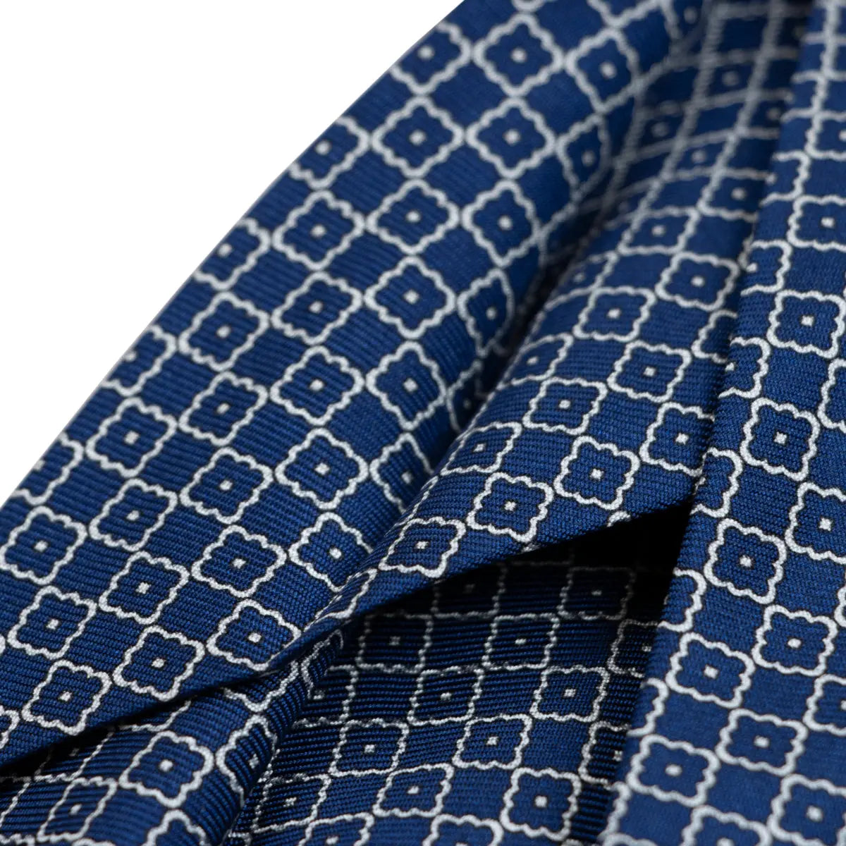 Blue Square Motif 100% Silk Tie  Robert Old   