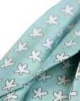 Turquoise Floral Motif 100% Silk Tie  Robert Old   