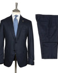 Navy Check Italian Wool & Cashmere Suit  Belvest   