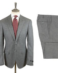 Grey Merino Wool Flannel Suit  Robert Old   