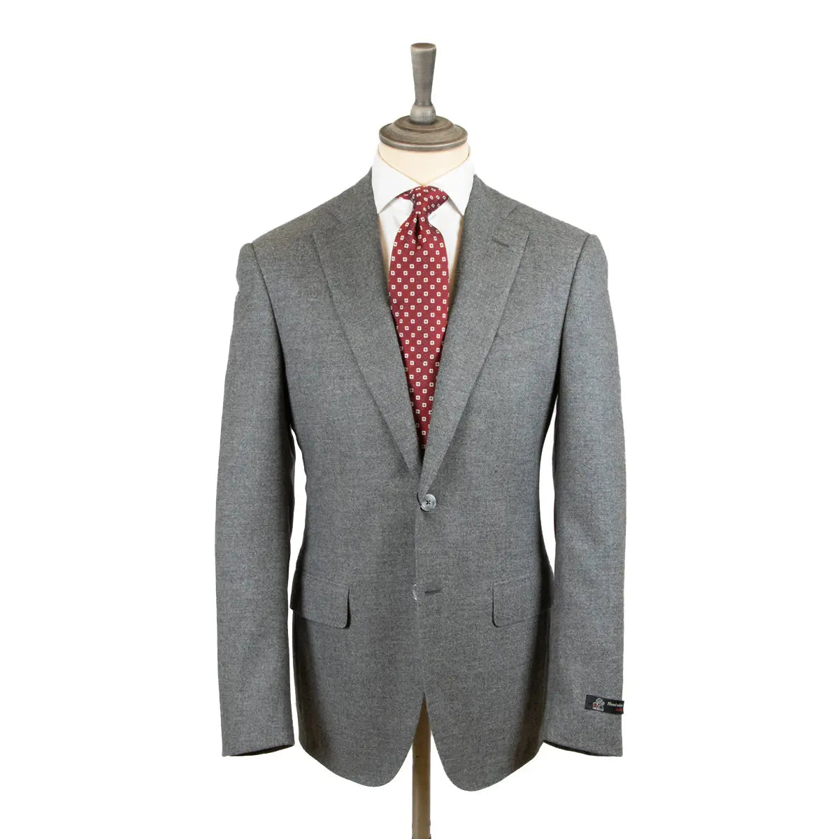Grey Merino Wool Flannel Suit  Robert Old   
