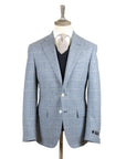 Light Blue Check Virgin Wool & Cashmere Jacket JACKETS Robert Old