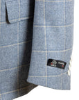 Light Blue Check Virgin Wool & Cashmere Jacket JACKETS Robert Old