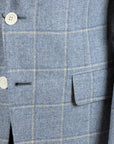 Light Blue Check Virgin Wool & Cashmere Jacket JACKETS Robert Old