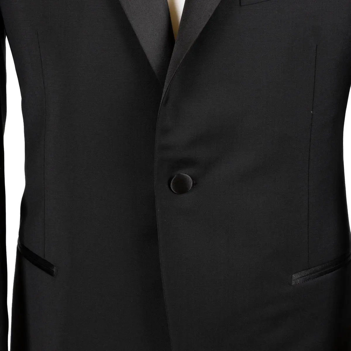 Black Wool & Mohair Satin Tuxedo Suit  Belvest   