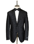 Black Wool & Silk Jacquard Woven Jacket  Robert Old   