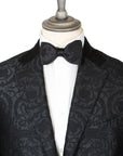 Black Wool & Silk Jacquard Woven Jacket  Robert Old   