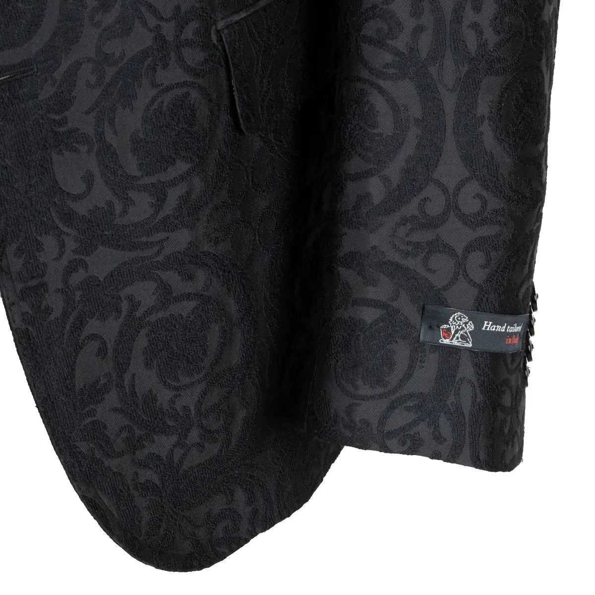 Black Wool & Silk Jacquard Woven Jacket  Robert Old   