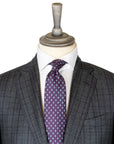 Grey and Purple Check Virgin Wool Suit  Robert Old   