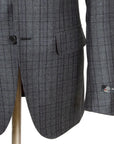 Grey and Purple Check Virgin Wool Suit  Robert Old   