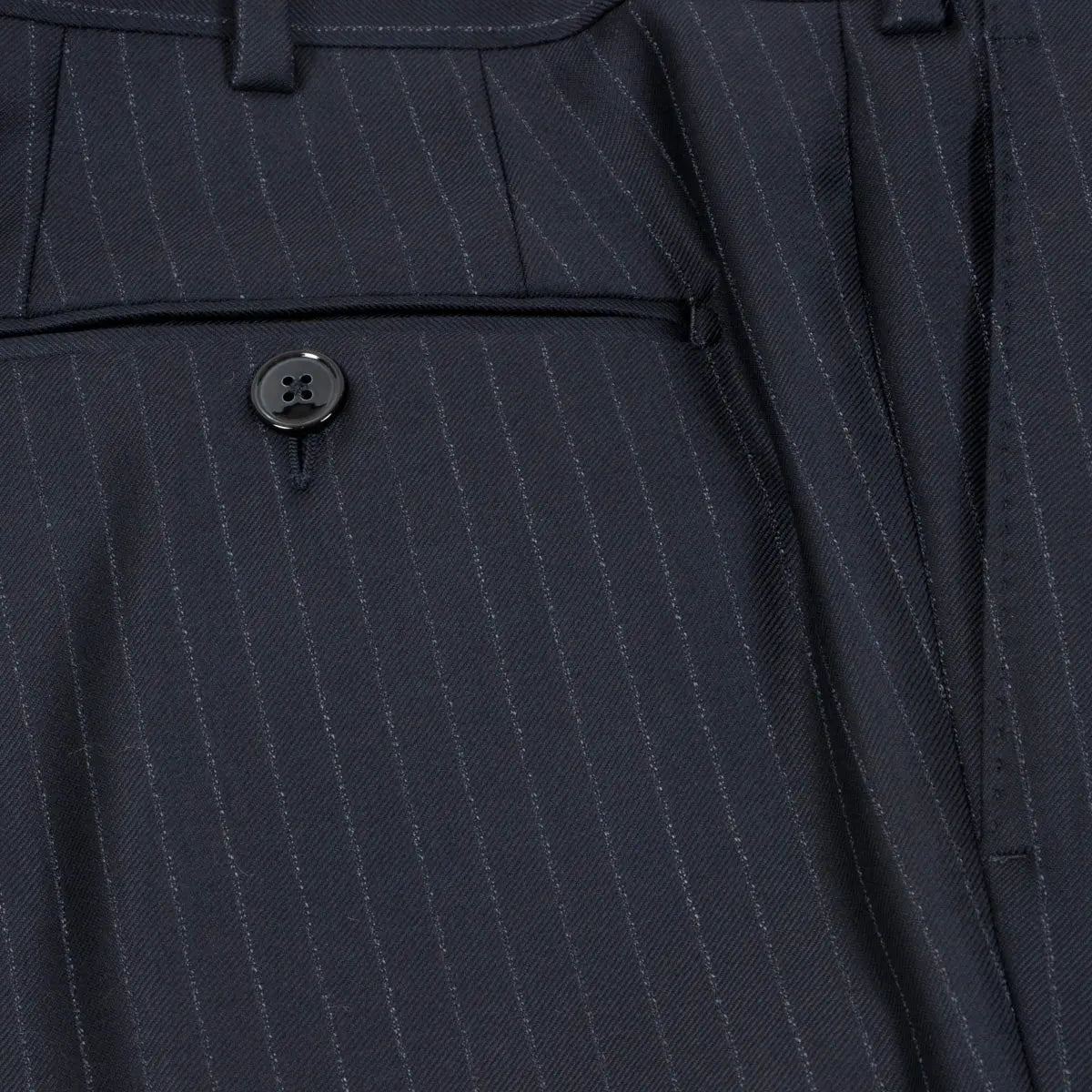 Navy and White Pinstripe Virgin Wool Suit SUITS Robert Old