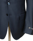 Navy and White Pinstripe Virgin Wool Suit SUITS Robert Old