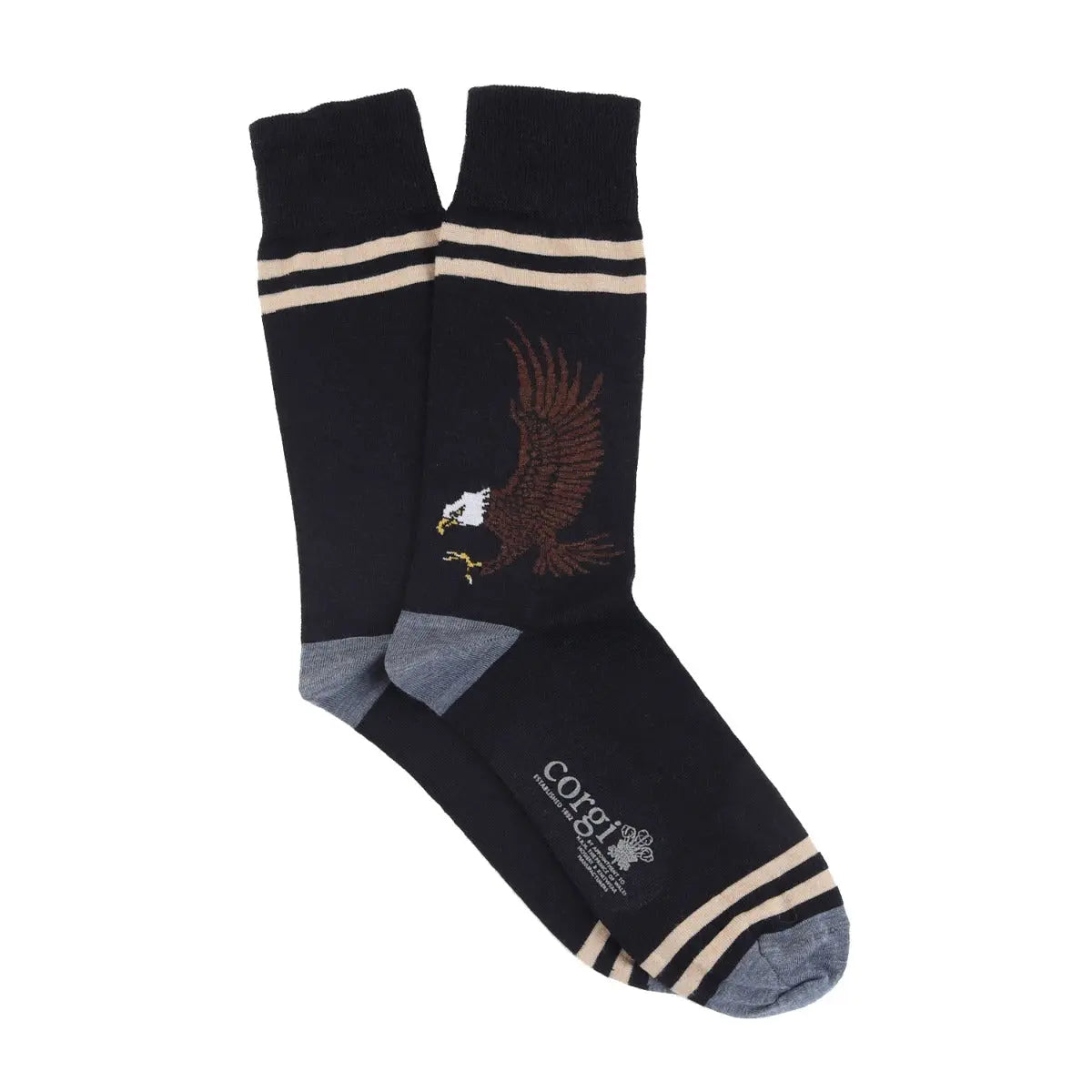 Navy Eagle Wool Socks  Robert Old   