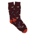 Burgundy British Bird Cotton Socks SOCKS Robert Old