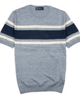 Blue Stripe Knitted T-Shirt  Robert Old   