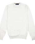 Cream Cashmere & Cotton Crewneck KNITWEAR Robert Old