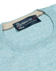 Aqua Cashmere & Cotton Crewneck KNITWEAR Robert Old