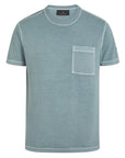 Steel Green Garment Dyed Cotton T-Shirt  Belstaff   