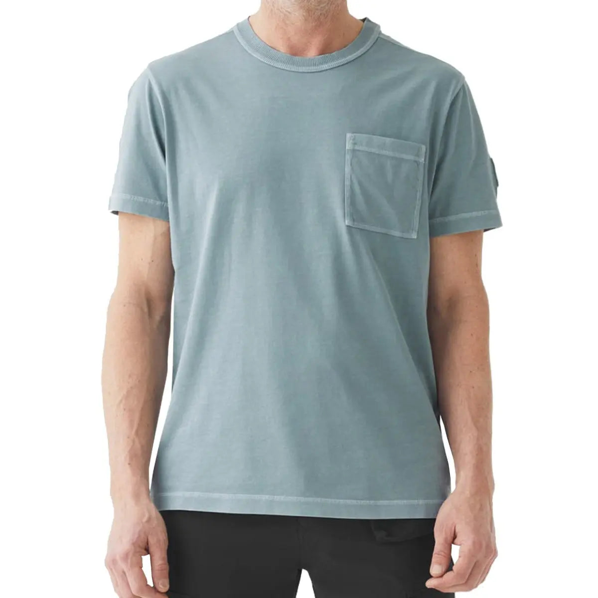 Steel Green Garment Dyed Cotton T-Shirt  Belstaff   