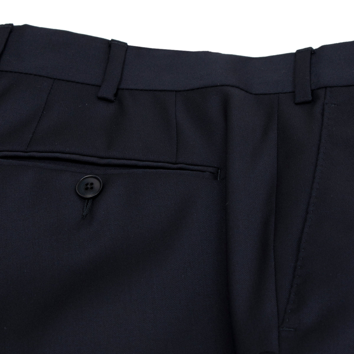 Navy Wool Loro Piana Super 130's Regular Fit Trousers  Robert Old   