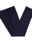 Navy Pure Cotton Loro Piana Slim Trousers  Robert Old   