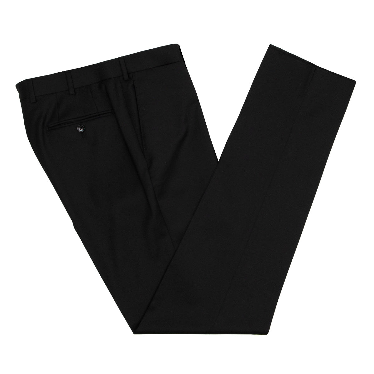 Black Signature Super 110's Wool Regular Fit Trousers  Robert Old   