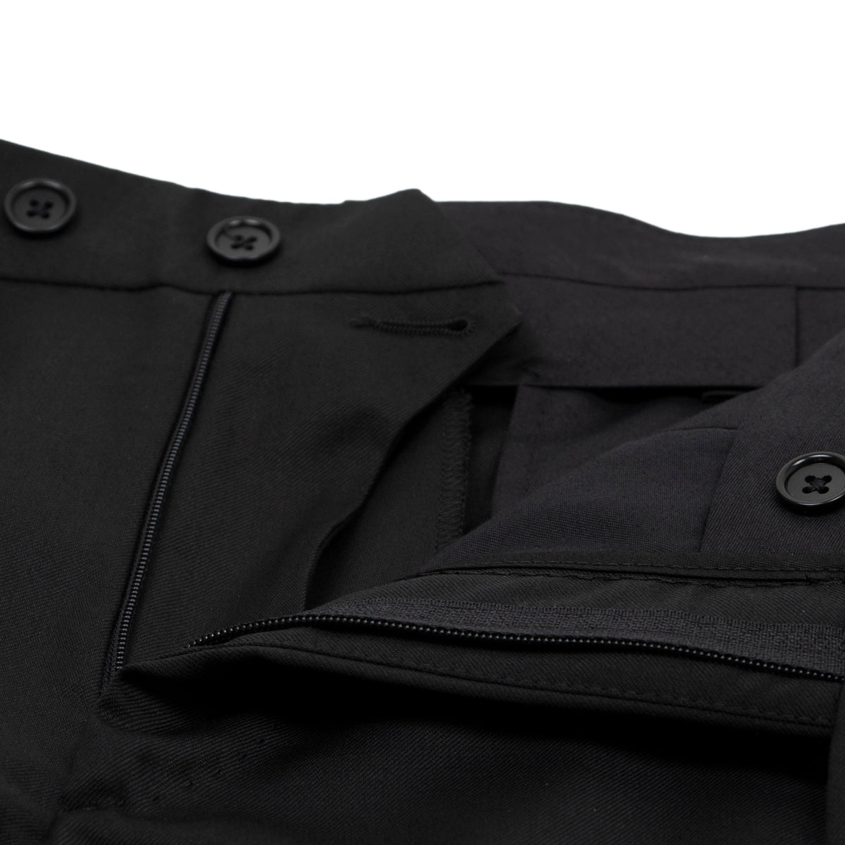 Black Signature Super 110's Wool Regular Fit Trousers  Robert Old   