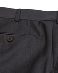 Charcoal Wool Loro Piana Super 130's Regular Fit Trousers  Robert Old   