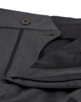 Charcoal Wool Loro Piana Super 130's Regular Fit Trousers  Robert Old   